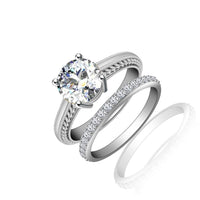 atjewels 18K White Gold Over 925 Sterling Silver Round Cut White CZ Bridal Ring Set MOTHER'S DAY SPECIAL OFFER - atjewels.in