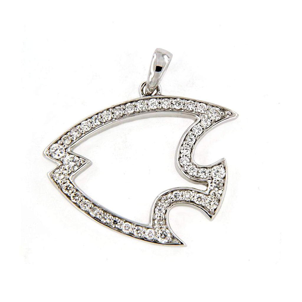 atjewels 18K White Gold Over .925 Sterling Silver White CZ Fish Shape Pendant for Women's MOTHER'S DAY SPECIAL OFFER - atjewels.in