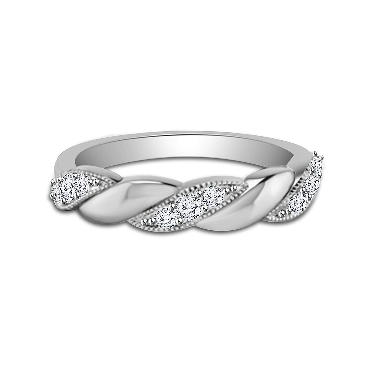 atjewels Round White Zirconia 925 Silver Sterling Engagement Ring MOTHER'S DAY SPECIAL OFFER - atjewels.in