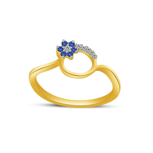 atjewels 18K Yellow Gold Over 925 Silver Floral Ring For Women - atjewels.in