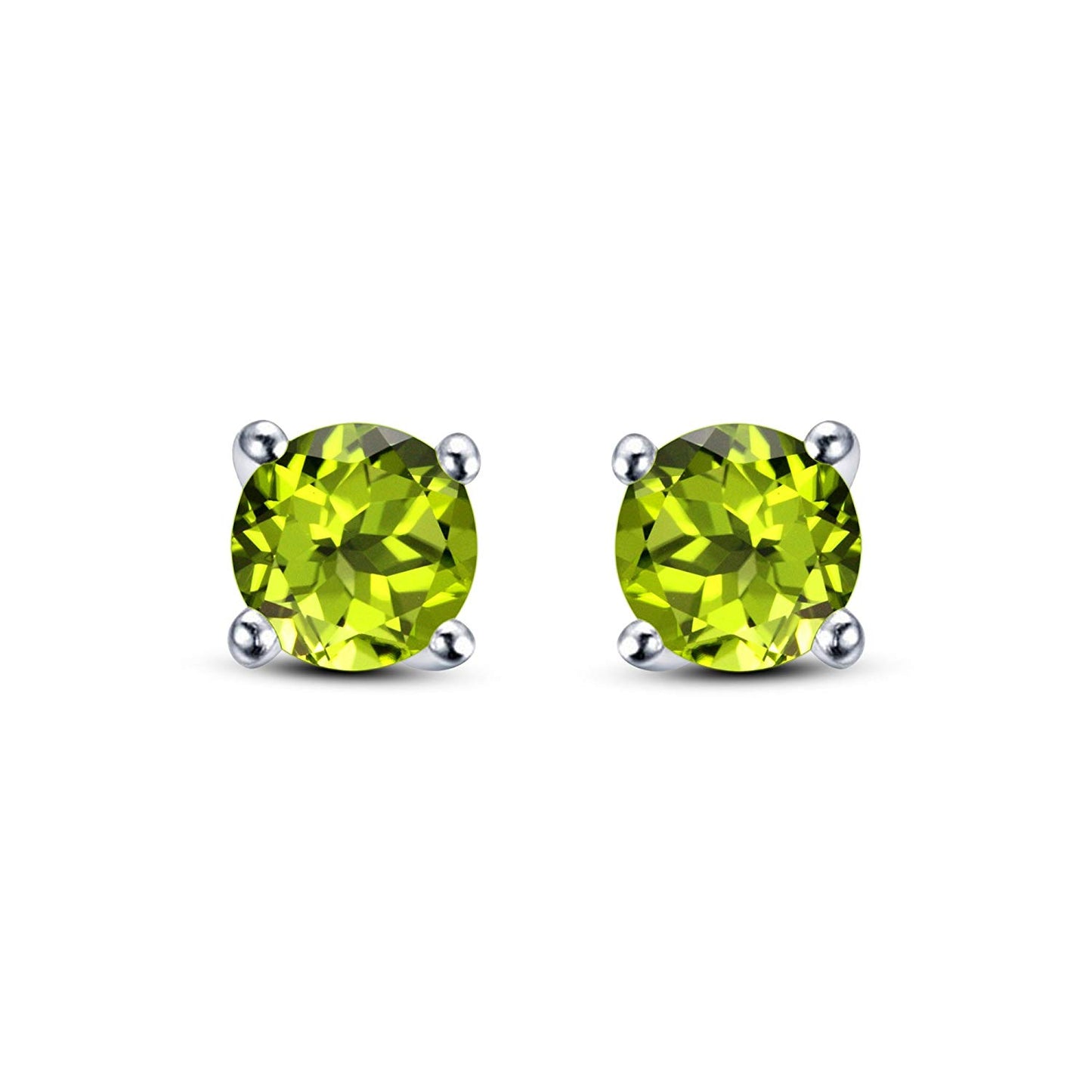 1/4 Ct 14K Gold Over 925 Sterling Silver Round Cut Gemstone Multi Color Solitaire Stud Earrings For Women's - atjewels.in