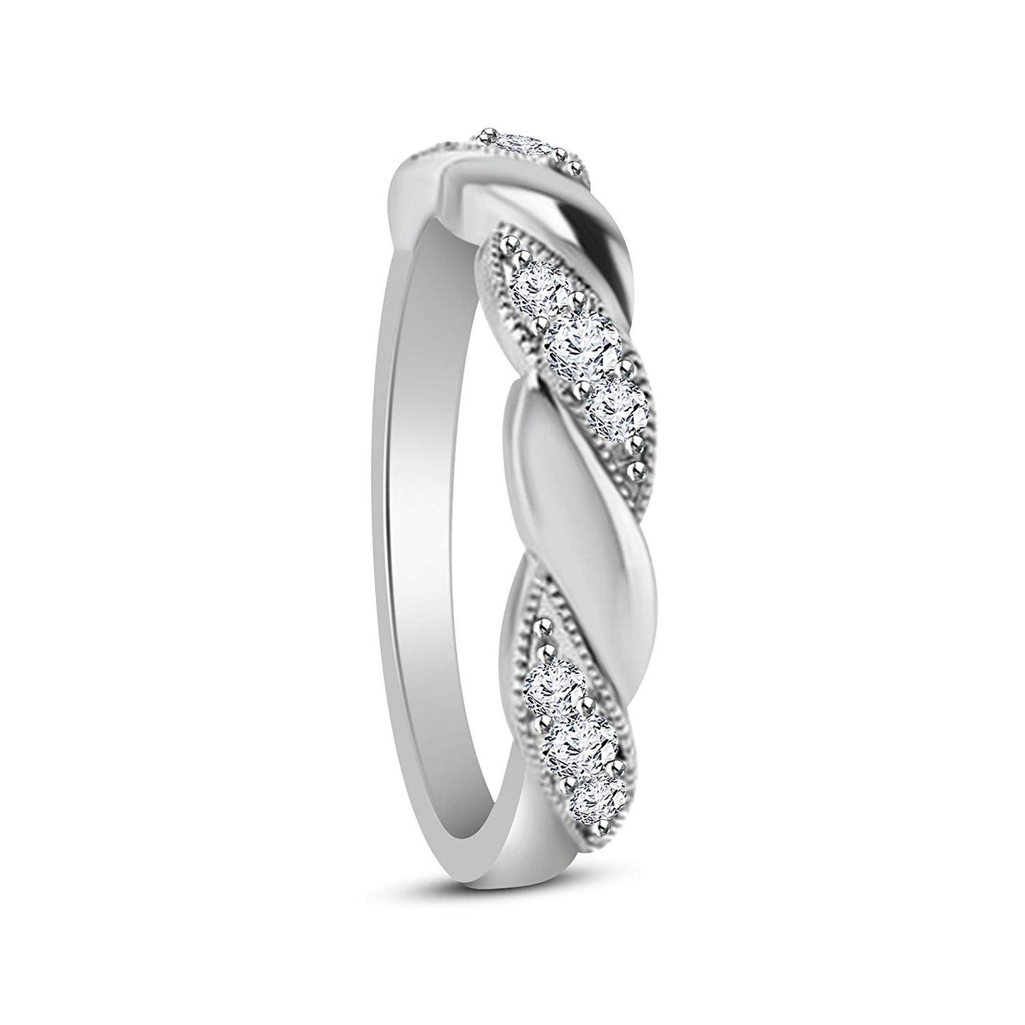 atjewels Round White Zirconia 925 Silver Sterling Engagement Ring MOTHER'S DAY SPECIAL OFFER - atjewels.in