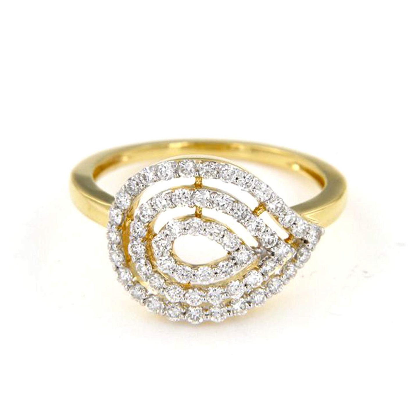 atjewels 14K Yellow & White Gold Over 925 Sterling Silver Round White CZ Fashion Ring MOTHER'S DAY SPECIAL OFFER - atjewels.in