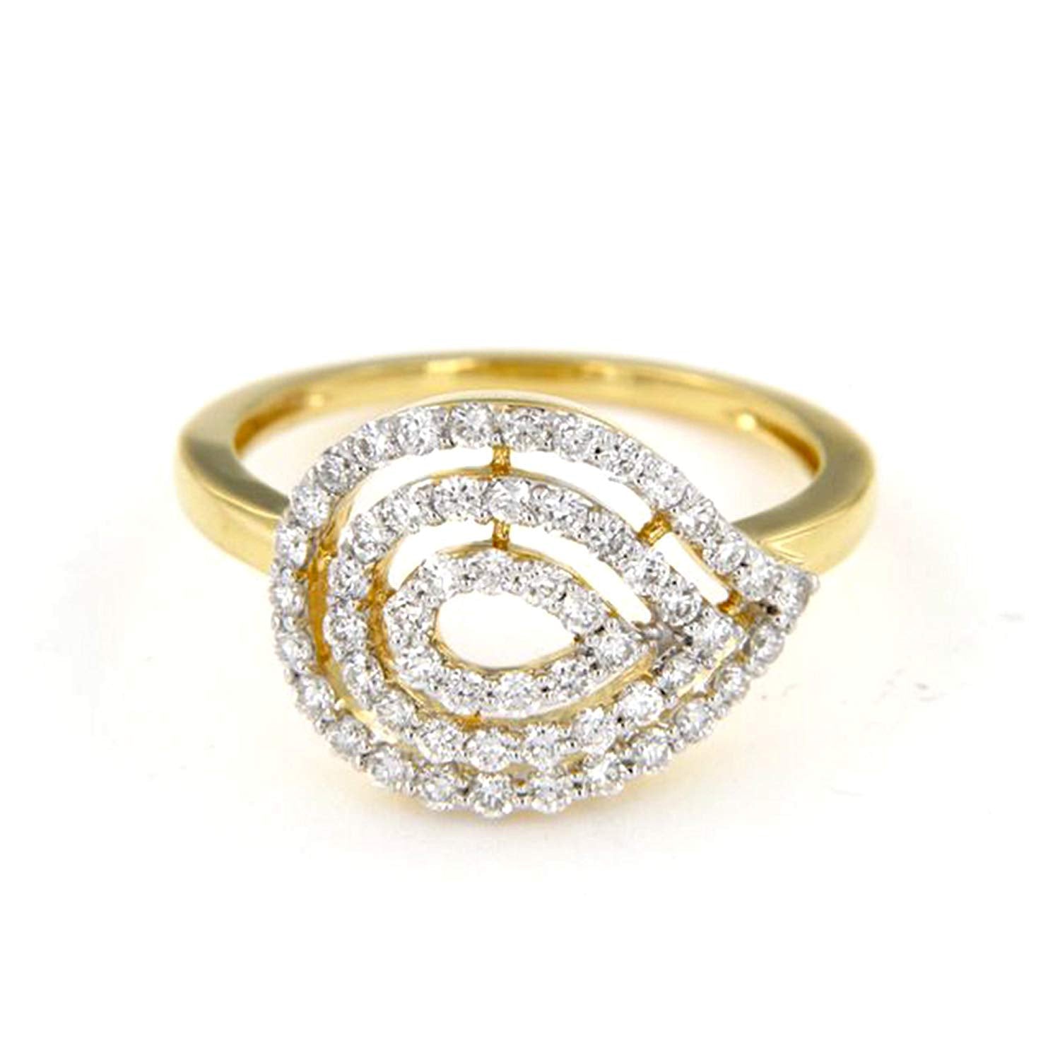 atjewels 14K Yellow & White Gold Over 925 Sterling Silver Round White CZ Fashion Ring MOTHER'S DAY SPECIAL OFFER - atjewels.in