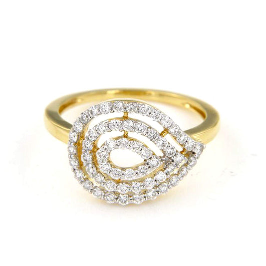 atjewels 14K Yellow & White Gold Over 925 Sterling Silver Round White CZ Fashion Ring MOTHER'S DAY SPECIAL OFFER - atjewels.in