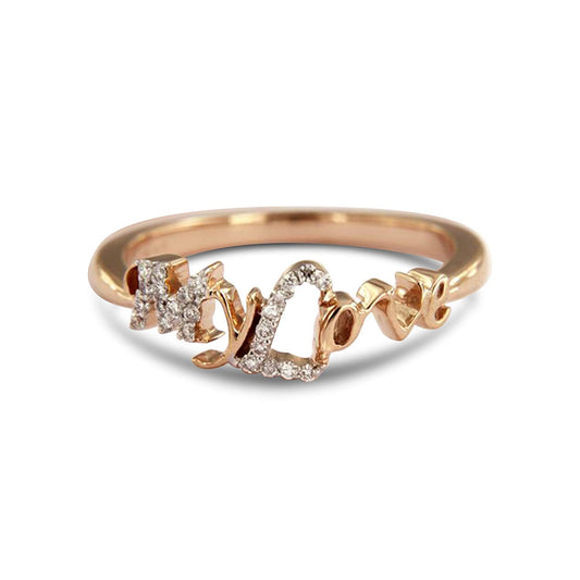 atjewels My Love Ring in 14K Rose Gold Over 925 Sterling Silver Round White Zirconia MOTHER'S DAY SPECIAL OFFER - atjewels.in