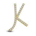 Mothers Day 14K White Gold Over .925 Sterling Silver White Cubic Zirconia Alphabet K Letter Pendant Pave Set - atjewels.in