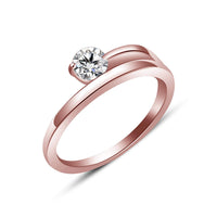 atjewels 14K Rose Gold Over 925 Sterling Round White CZ Bypass Ring For Women's MOTHER'S DAY SPECIAL OFFER - atjewels.in