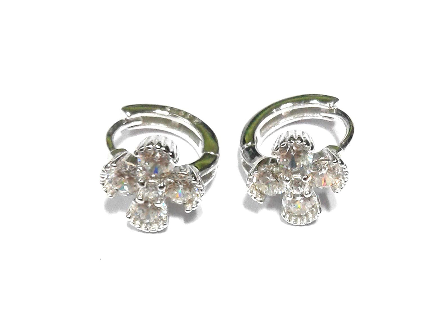 atjewels Round Cut White CZ 925 Sterling Silver Hoop Earrings For Girl's and Women's For MOTHER'S DAY SPECIAL OFFER - atjewels.in