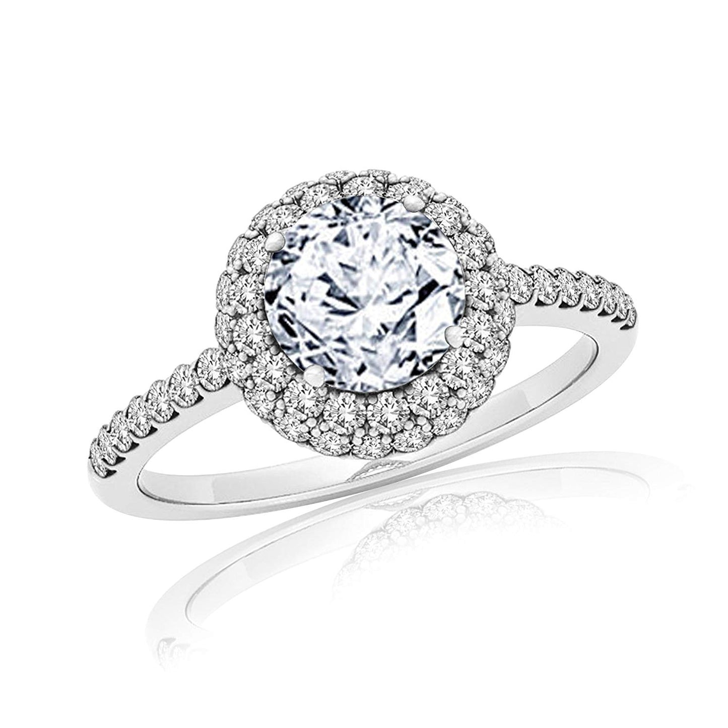 14K White Gold Plated .925 Sterling Silver Amthesty Holo Engagement Ring Free Sizing For Women's - atjewels.in