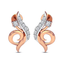 atjewels 18K Rose Gold Over 925 Sterling Round Cut White CZ Post & Butterfly New Fashion Stud Earrings MOTHER'S DAY SPECIAL OFFER - atjewels.in