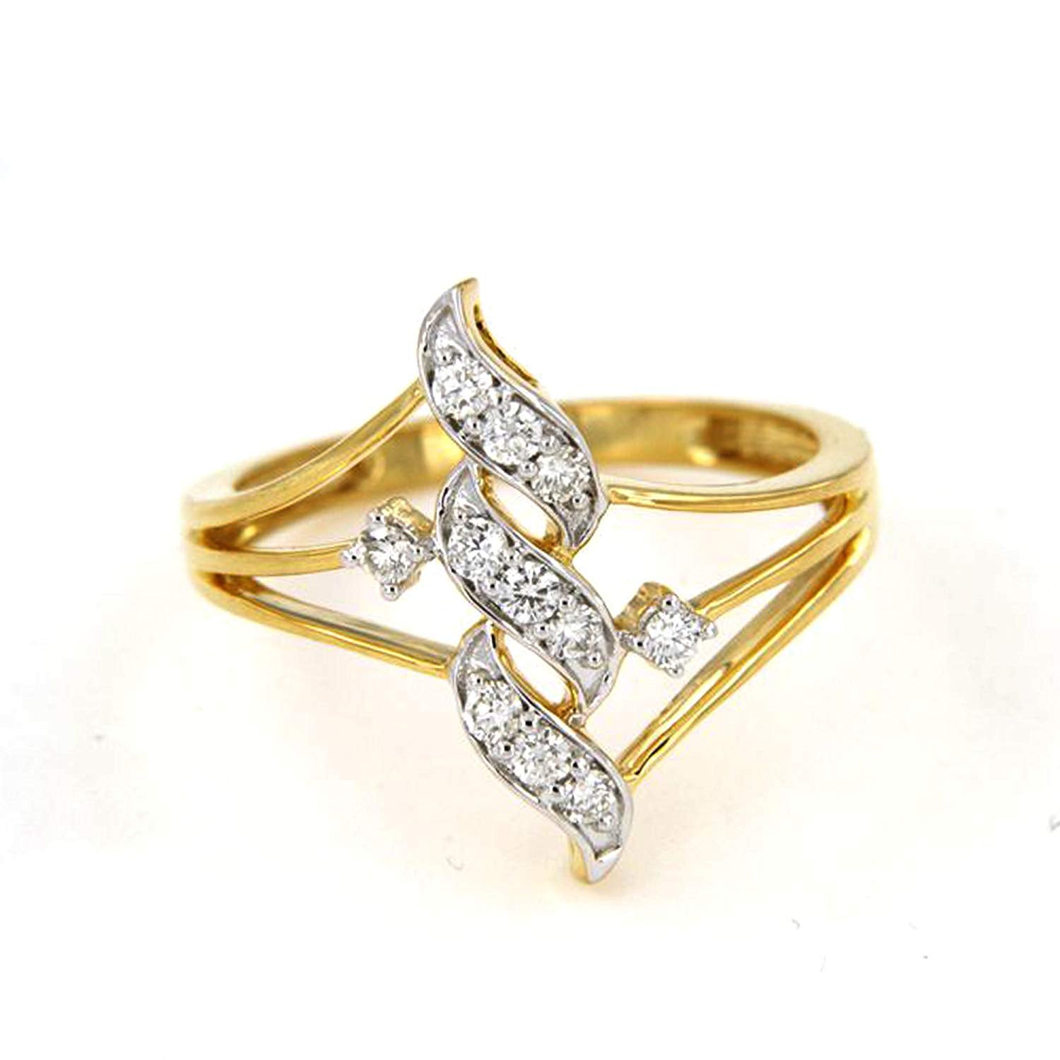 atjewels 18K Yellow Gold Over .925 Sterling Silver Round White CZ Engangement Ring MOTHER'S DAY SPECIAL OFFER - atjewels.in