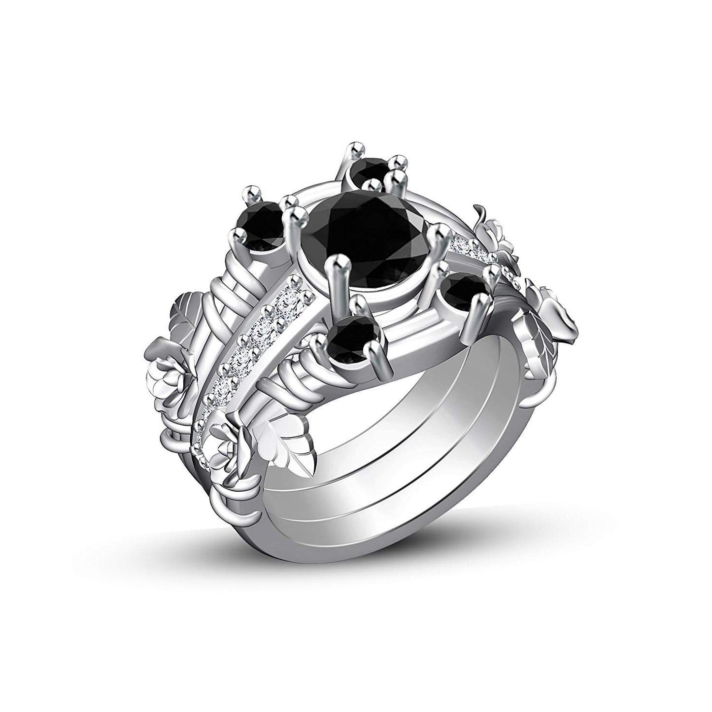 atjewels 14K White Gold Over 925 Sterling Round Diamond Mickey Mouse Party Jewelry Set MOTHER'S DAY SPECIAL OFFER - atjewels.in