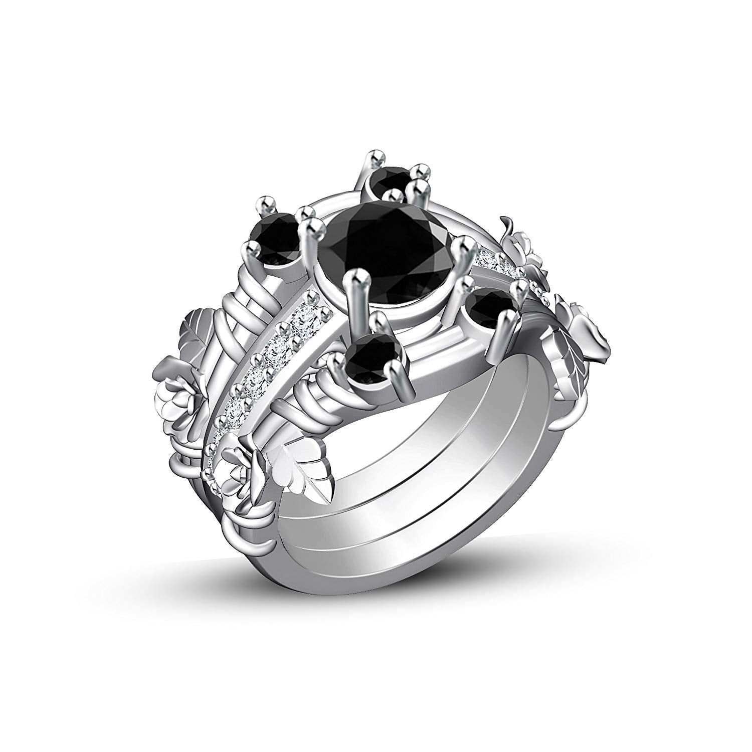 atjewels 14K White Gold Over 925 Sterling Round Diamond Mickey Mouse Party Jewelry Set MOTHER'S DAY SPECIAL OFFER - atjewels.in