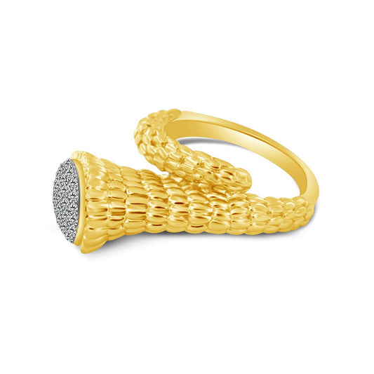 14K Yellow Gold Over Sterling Silver Cocktail Ring For Women - atjewels.in