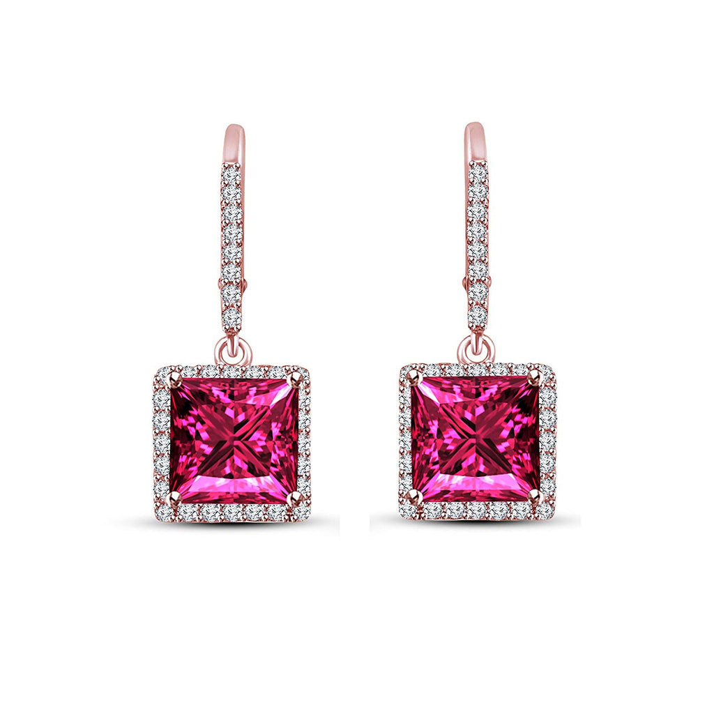 Buy Women Silver Finish Zirconia And Blush Pink Stone Stud Earrings   Jewellery  Indya