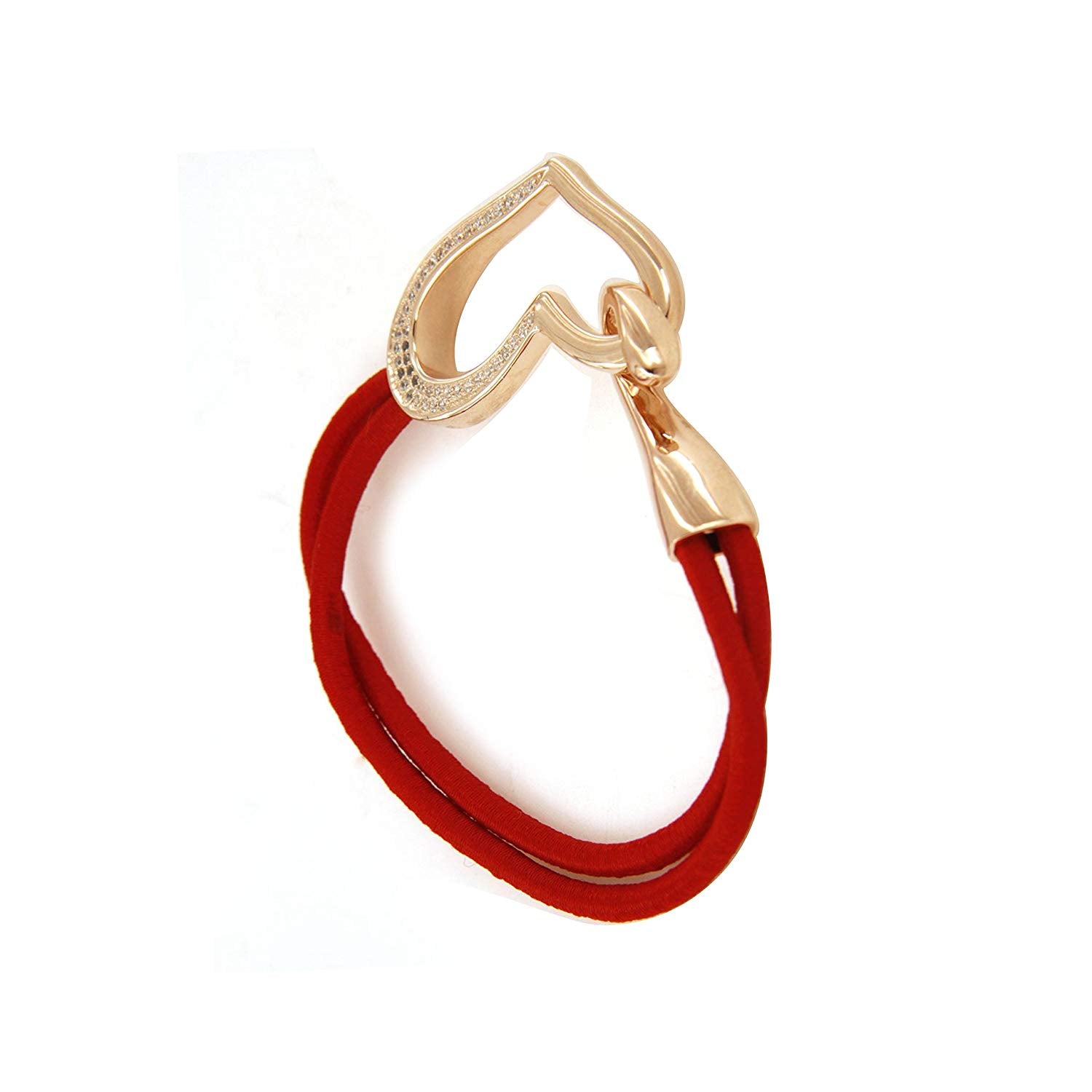 atjewels valentine Special Rose Gold Plated on 925 Sterling Red Cord Adjustable Heart Bracelet MOTHER'S DAY SPECIAL OFFER - atjewels.in