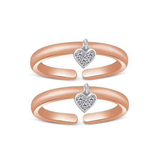 atjewels Adjustable ToeRing in 14K Rose Gold Plated On Silver For Women - atjewels.in