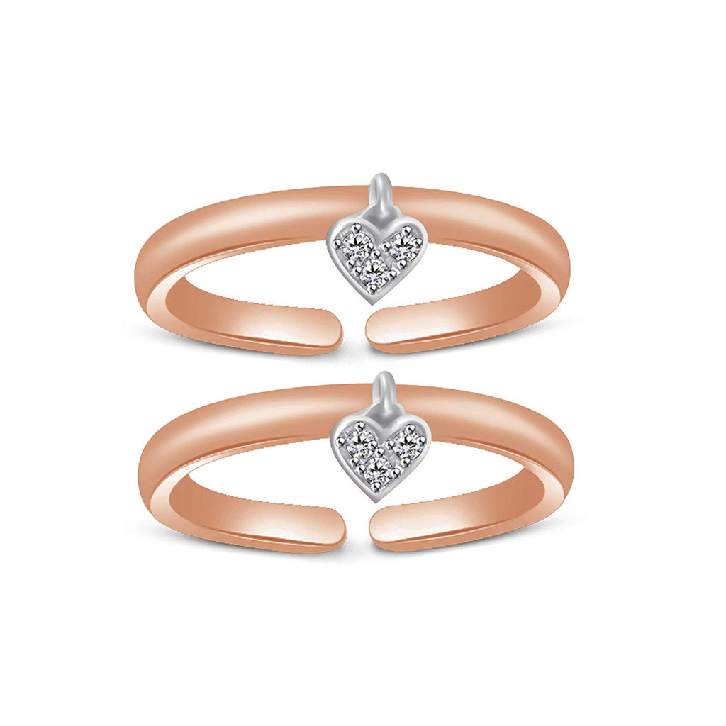 atjewels Adjustable ToeRing in 14K Rose Gold Plated On Silver For Women - atjewels.in