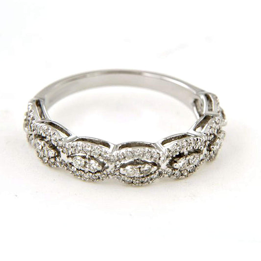 atjewels 18k White Gold on Sterling Silver White Cubic Zirconia Band Ring For Women's MOTHER'S DAY SPECIAL OFFER - atjewels.in