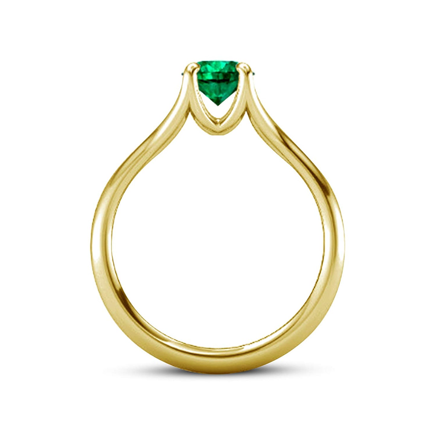 atjewels 14k Yellow Gold Over 925 Silver 0.63 Ct Round Emerald Engagement Ring Free Sizing For Women MOTHER'S DAY SPECIAL OFFER - atjewels.in