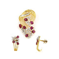 atjewels 14K Yellow Gold On 925 Silver Multi Shape Anniversary Pendant and Earrings Set MOTHER'S DAY SPECIAL OFFER - atjewels.in