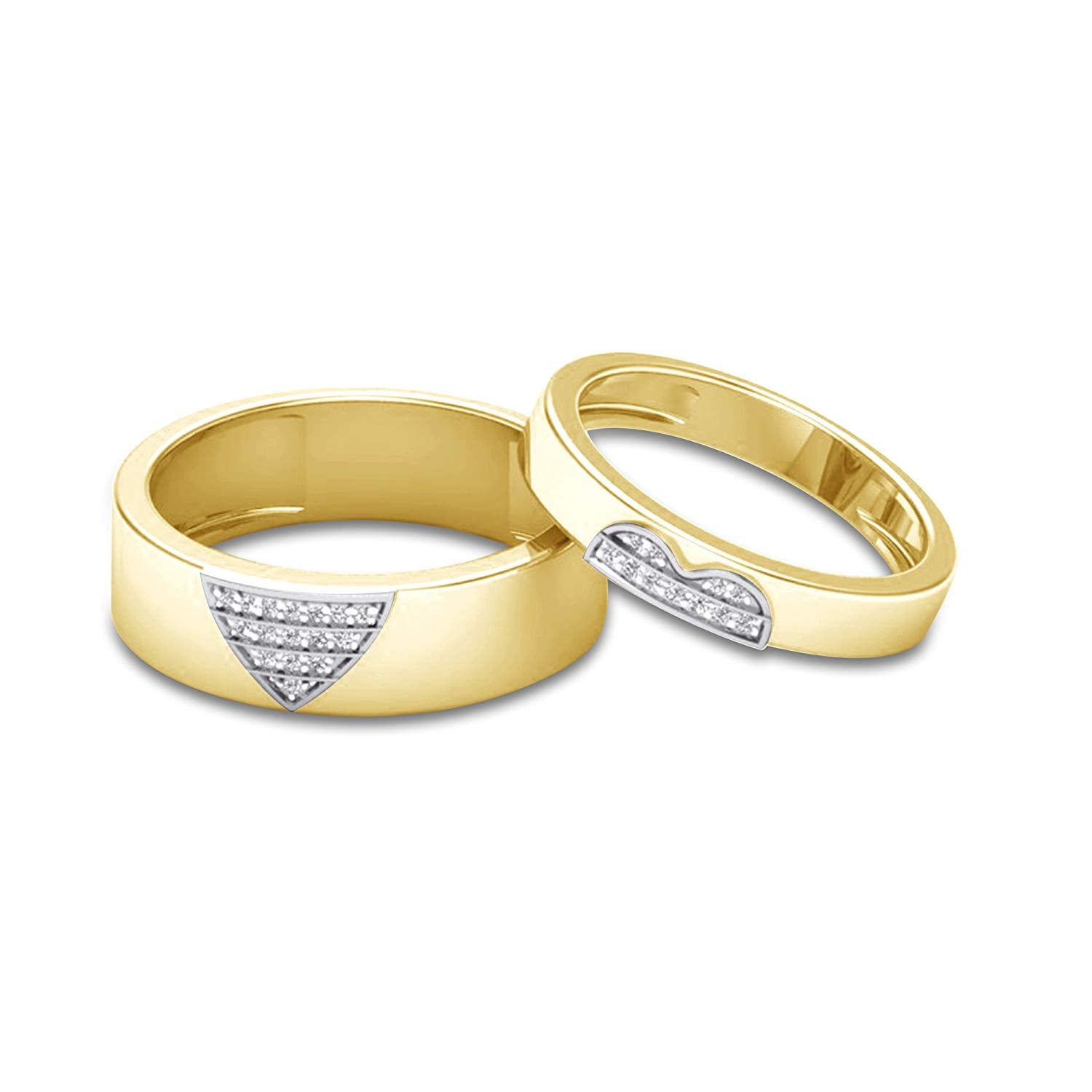 3Diamonds Twins Cloves 91 Couple Ring Gold Plated 16 Mm - Gold