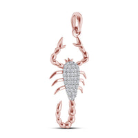 atjewels 18K Rose Gold On Sterling Silver Round White CZ without Chain Scorpio Pendant MOTHER'S DAY SPECIAL OFFER - atjewels.in