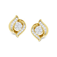 atjewels 0.5 TCW 14K Yellow Gold Over .925 Silver White CZ Stud Earrings For MOTHER'S DAY SPECIAL OFFER - atjewels.in