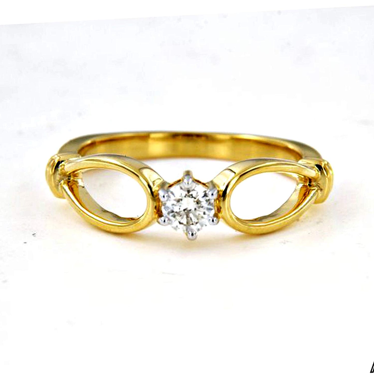 atjewels Round White CZ 18K Yellow Gold Over .925 Silver Engagement Ring For Women MOTHER'S DAY SPECIAL OFFER - atjewels.in