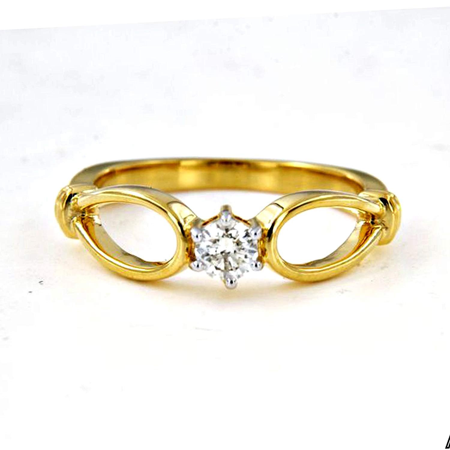 atjewels Round White CZ 18K Yellow Gold Over .925 Silver Engagement Ring For Women MOTHER'S DAY SPECIAL OFFER - atjewels.in