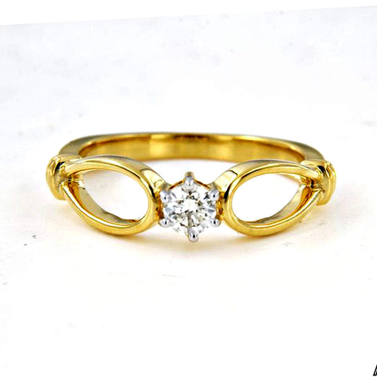 atjewels Round White CZ 18K Yellow Gold Over .925 Silver Engagement Ring For Women MOTHER'S DAY SPECIAL OFFER - atjewels.in