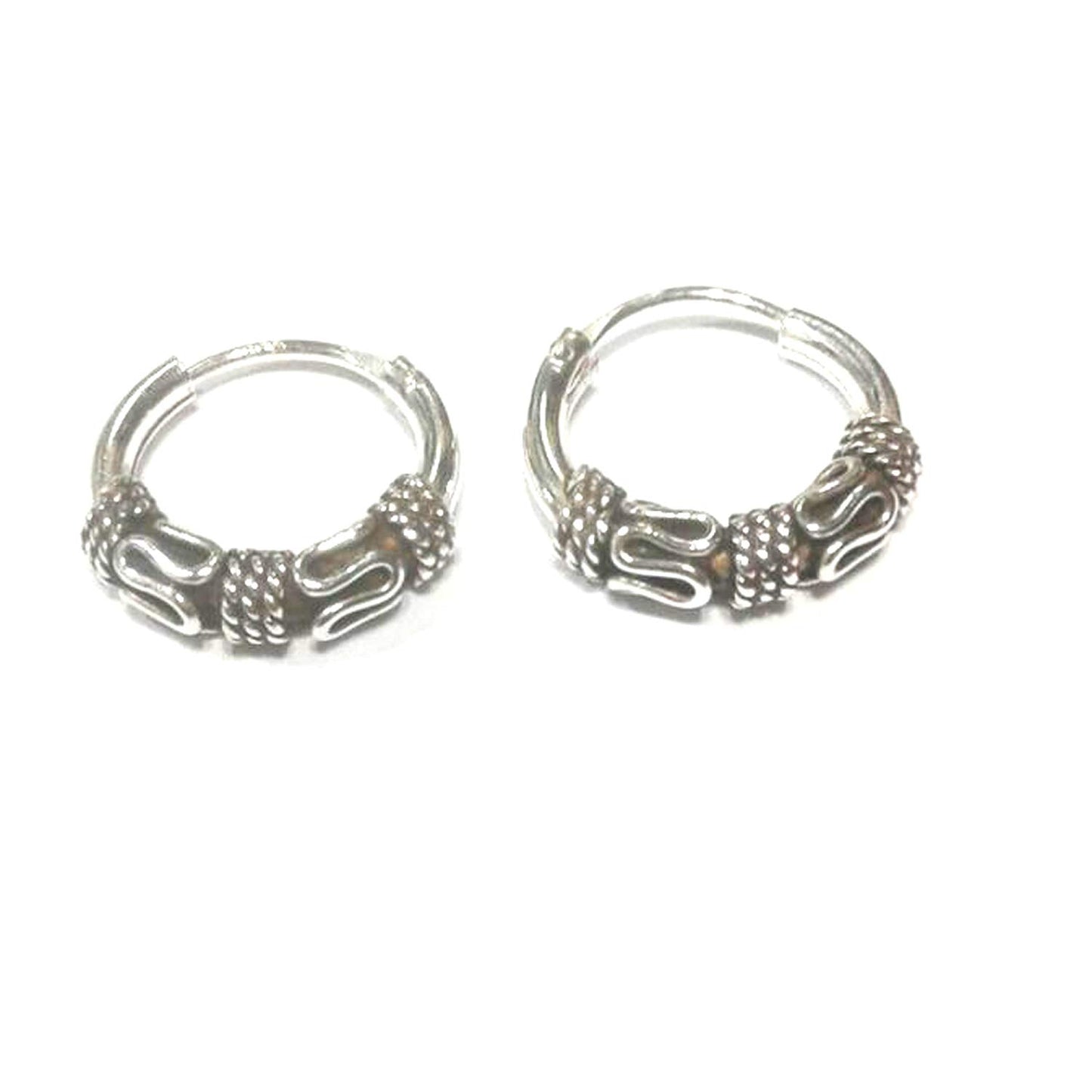 atjewels Oxidised .925 Sterling Silver Hoop Earrings For Girl's and Women's For MOTHER'S DAY SPECIAL OFFER - atjewels.in