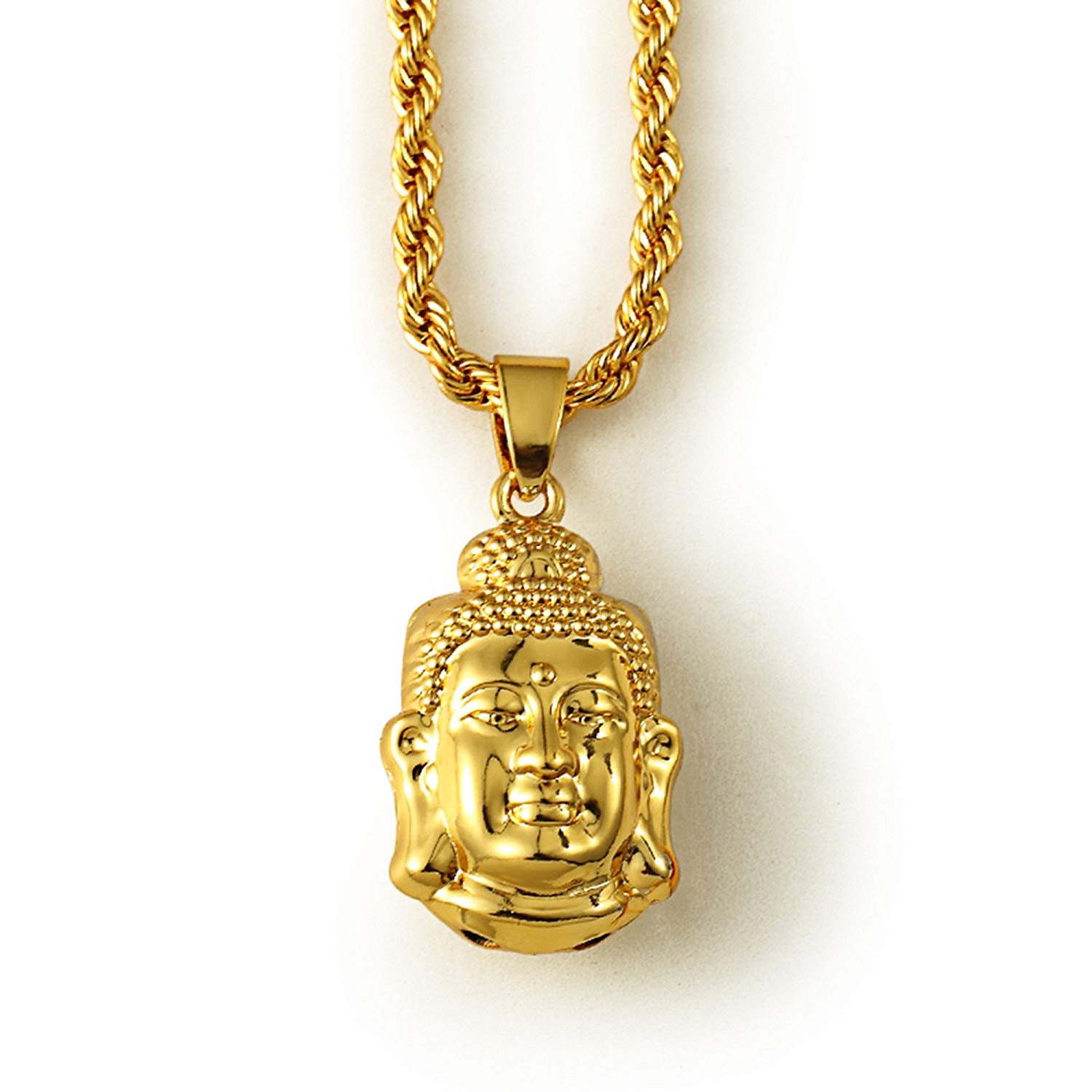 atjewels For Unisex 14K Yellow Gold Plated .925 Sterling Silver Buddha Pendant w/ 22" Chain MOTHER'S DAY SPECIAL OFFER - atjewels.in