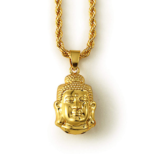atjewels For Unisex 14K Yellow Gold Plated .925 Sterling Silver Buddha Pendant w/ 22" Chain MOTHER'S DAY SPECIAL OFFER - atjewels.in