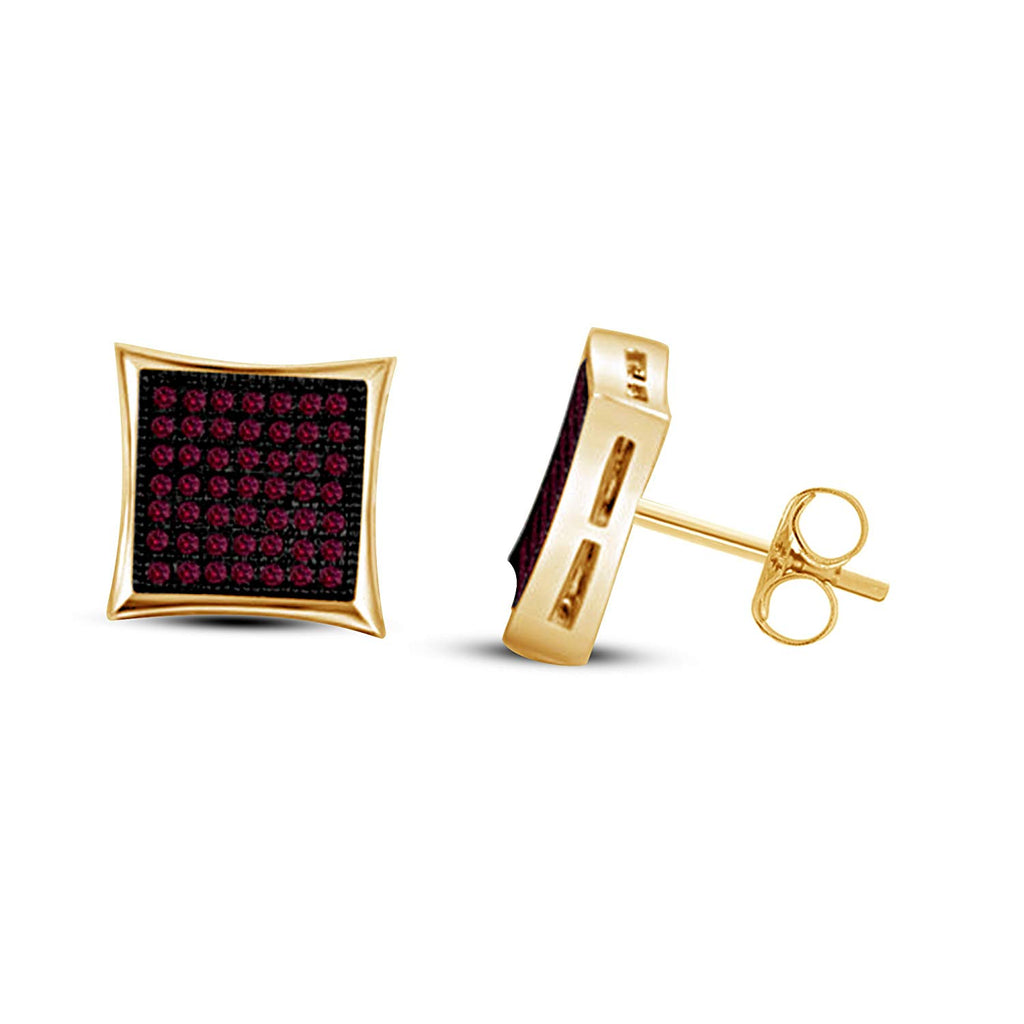 atjewels Pink Sapphire Kite Shape Stud Earrings in Two Tone Gold Plated 925 Sterling Silver For Daily Use MOTHER'S DAY SPECIAL OFFER - atjewels.in