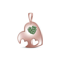 atjewels 14K Rose Gold Over .925 Silver Round Emerald Parrot Pendant For Women's MOTHER'S DAY SPECIAL OFFER - atjewels.in