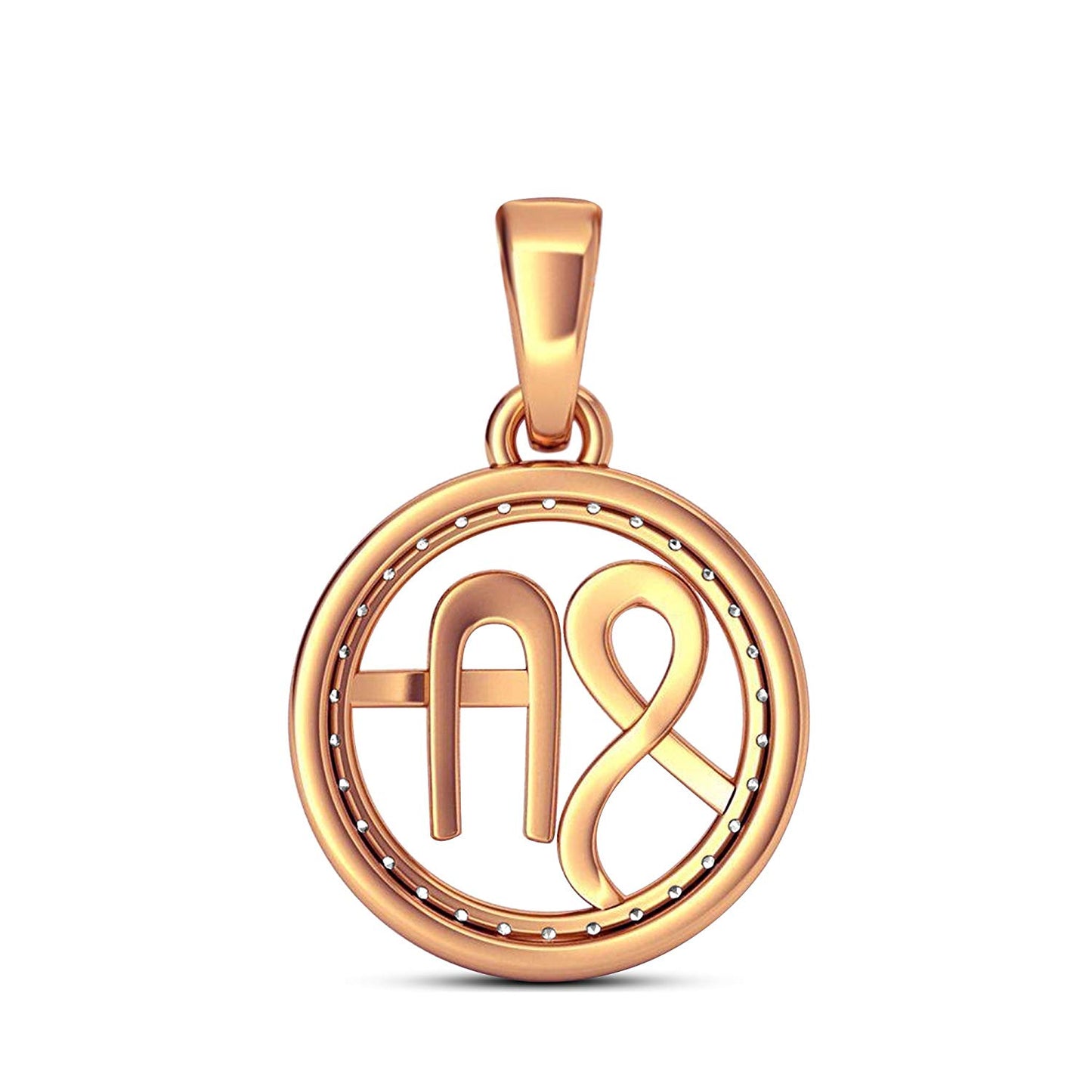 atjewels 18K Rose Gold Over 925 Sterling Silver White CZ Shree Pendant For Men and Women MOTHER'S DAY SPECIAL OFFER - atjewels.in