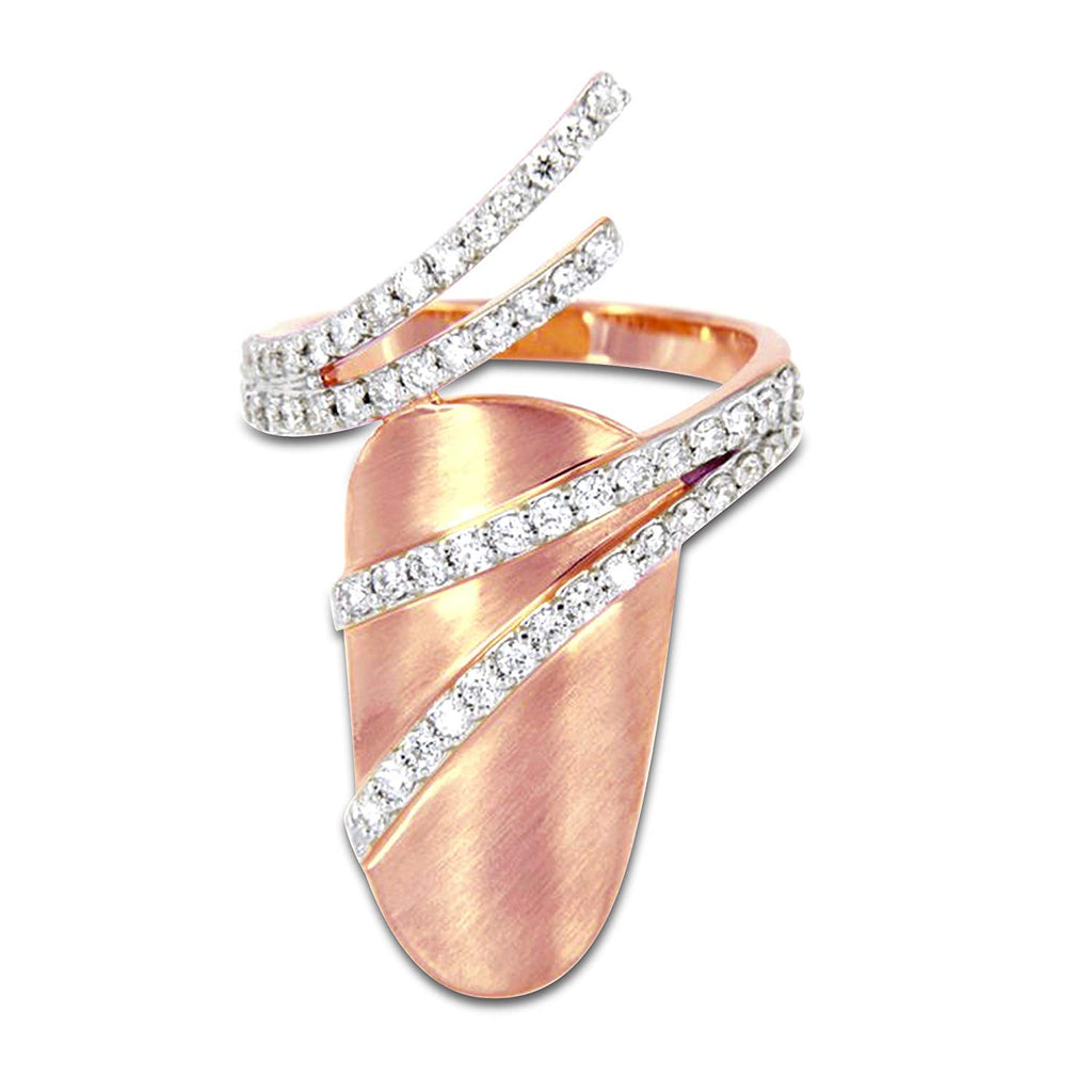 atjewels 14k Rose Gold Over .925 Silver White Cubic Zirconia Adjustable Nail Ring For Women's MOTHER'S DAY SPECIAL OFFER - atjewels.in