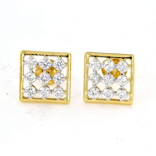 atjewels Round Cut White CZ 14k Yellow Gold Over .925 Sterling Silver Stud Earrings For Girl's & Women's For MOTHER'S DAY SPECIAL OFFER - atjewels.in