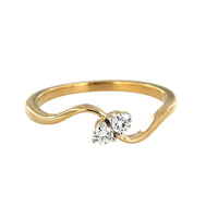 atjewels 18K Yellow Gold Over .925 Sterling Silver Round White Cubic Zirconia Two Stone Ring MOTHER'S DAY SPECIAL OFFER - atjewels.in