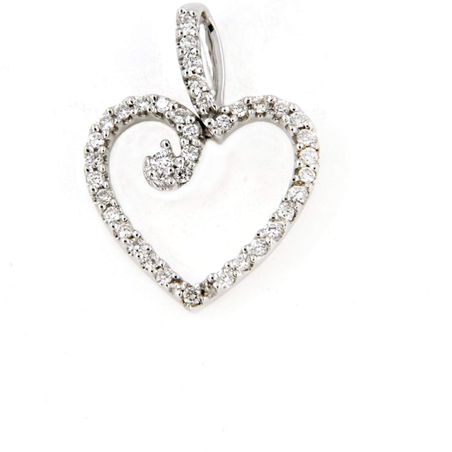 atjewels 18K White Gold Over .925 Sterling Silver White CZ Heart Shape Pendant for Women MOTHER'S DAY SPECIAL OFFER - atjewels.in