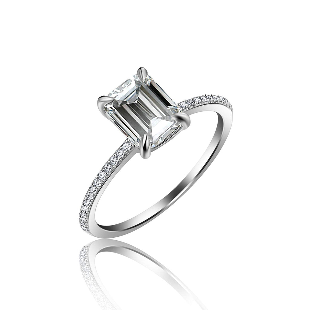 Sterling Silver Emerald-Cut London Blue Topaz Diamond Wrap Ring | H.Samuel