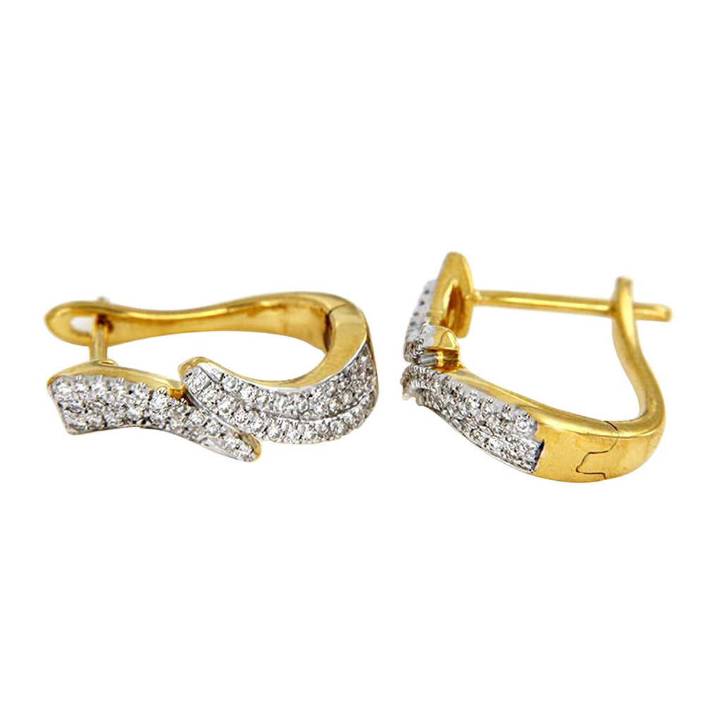 atjewels 14K Yellow Gold Over .925 Sterling Silver Round Cut Cubic Zirconia Hoop Earrings For Women's & Girls MOTHER'S DAY SPECIAL OFFER - atjewels.in