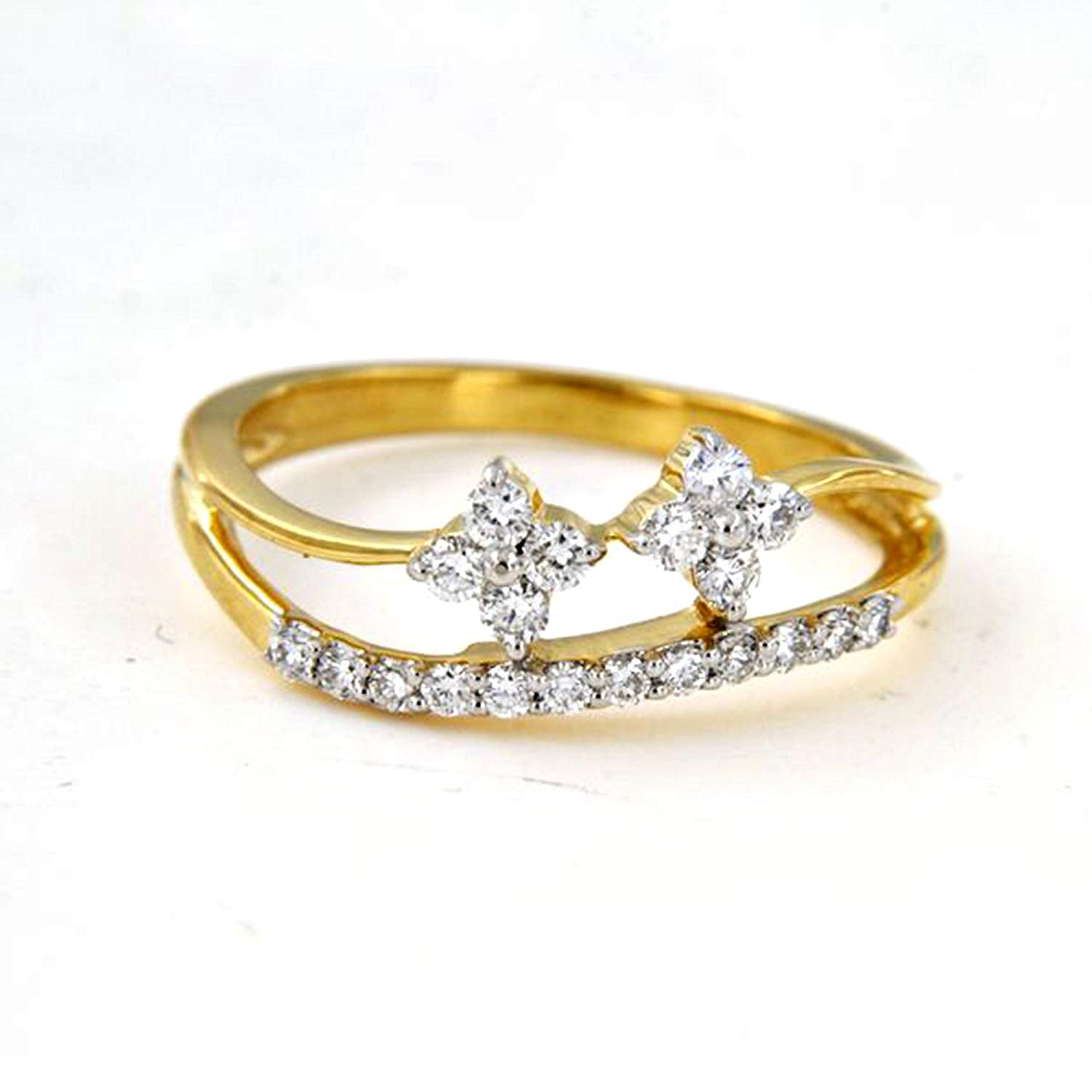 atjewels Cocktail Ring For Women with 14K Gold Over .925 Sterling Silver in White CZ MOTHER'S DAY SPECIAL OFFER - atjewels.in