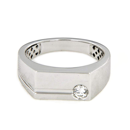 atjewels Solid 18K White Gold Over .925 Sterling Silver Men's Wedding Band Ring White CZ MOTHER'S DAY SPECIAL OFFER - atjewels.in