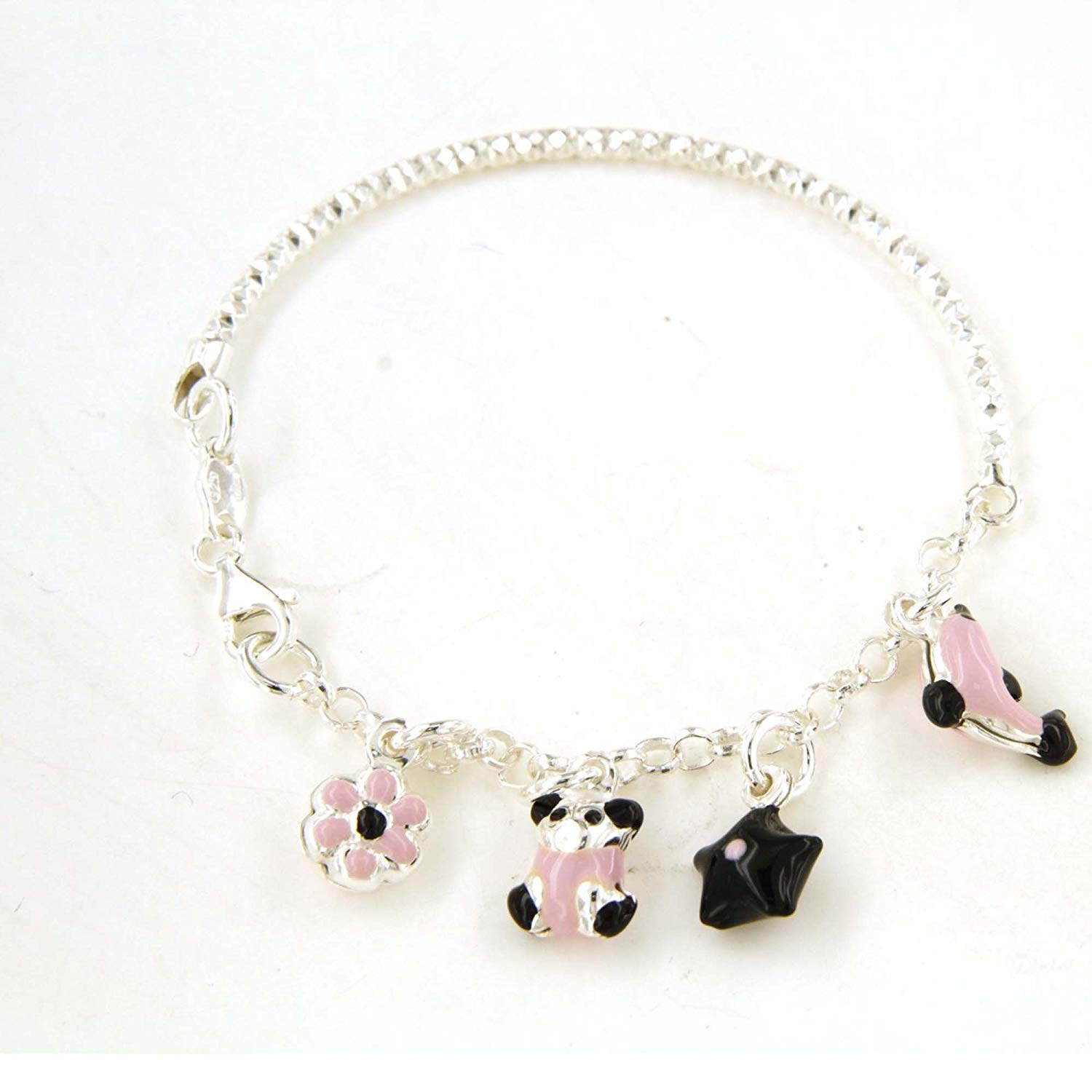 atjewels .925 Sterling Silver Charm 2 Pair Bracelet & Anklets For Kids For MOTHER'S DAY SPECIAL OFFER - atjewels.in