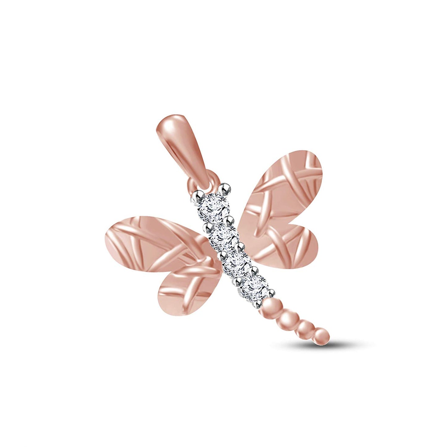 atjewels 18K Rose Gold Over 925 Sterling White Cubic Zirconia Fashion Butterfly Pendant MOTHER'S DAY SPECIAL OFFER - atjewels.in