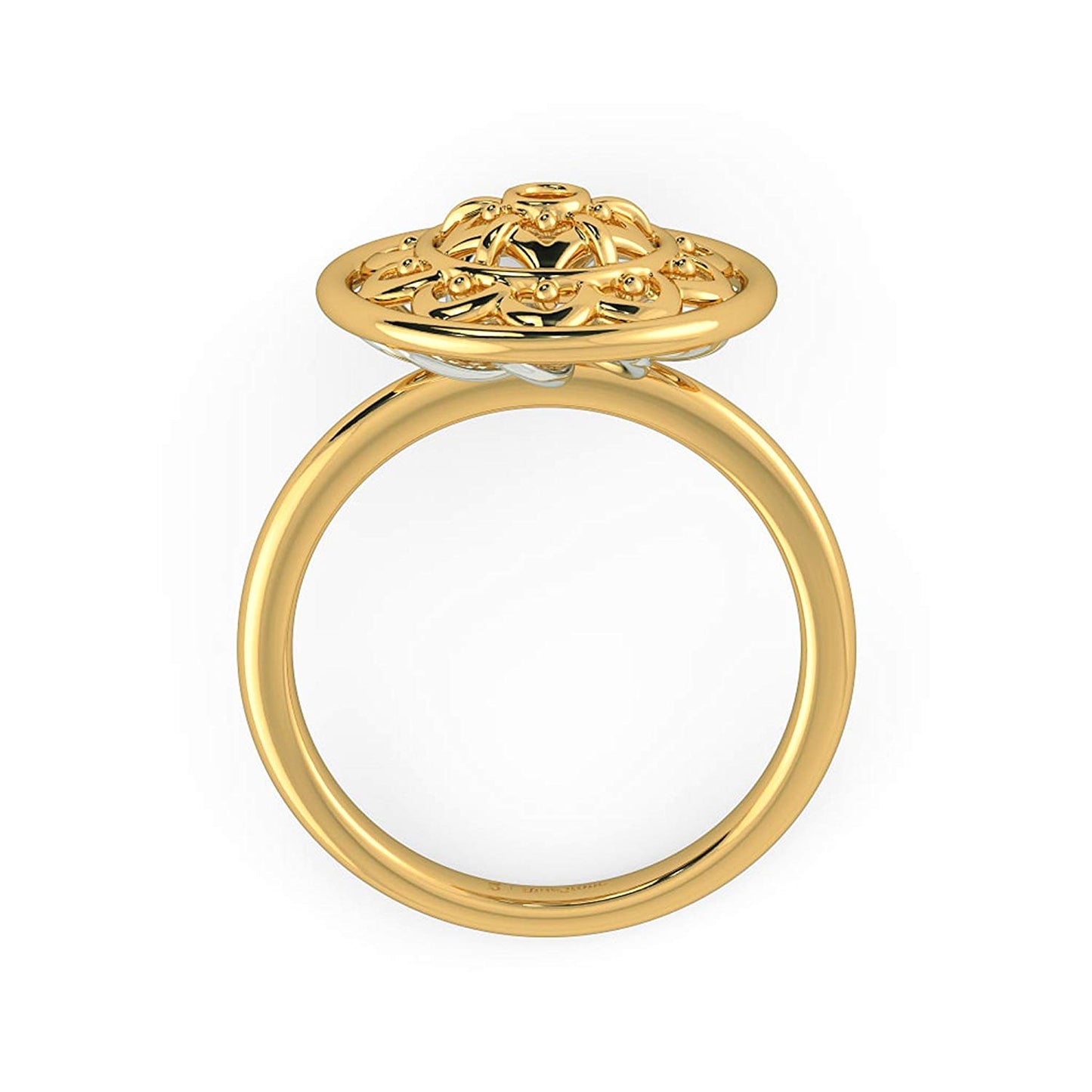 atjewels 14k Yellow Gold Over .925 Sterling Silver Flower Ring For Women's MOTHER'S DAY SPECIAL OFFER - atjewels.in