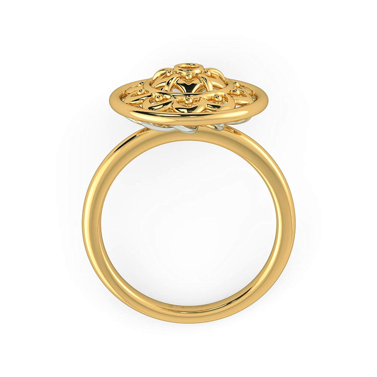 atjewels 14k Yellow Gold Over .925 Sterling Silver Flower Ring For Women's MOTHER'S DAY SPECIAL OFFER - atjewels.in